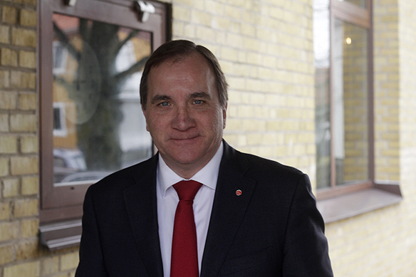 Stefan Löfven anläder till Vadstena där han kommer att hålla ett anförande på Socialdemokraterna Östergötlands årsmöte. Foto: Hasse Sukis, Rockphoto